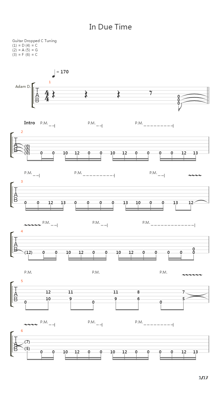 In Due Time吉他谱