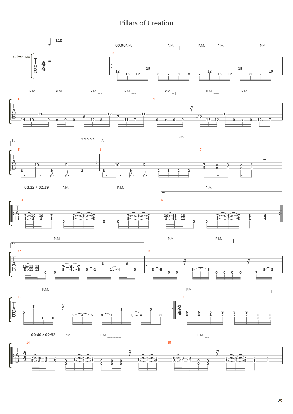 Pillars Of Creation吉他谱