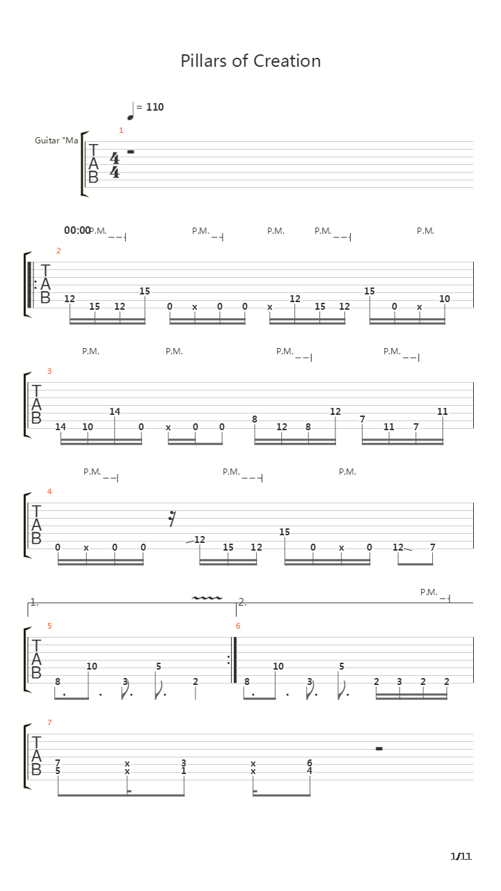 Pillars Of Creation吉他谱