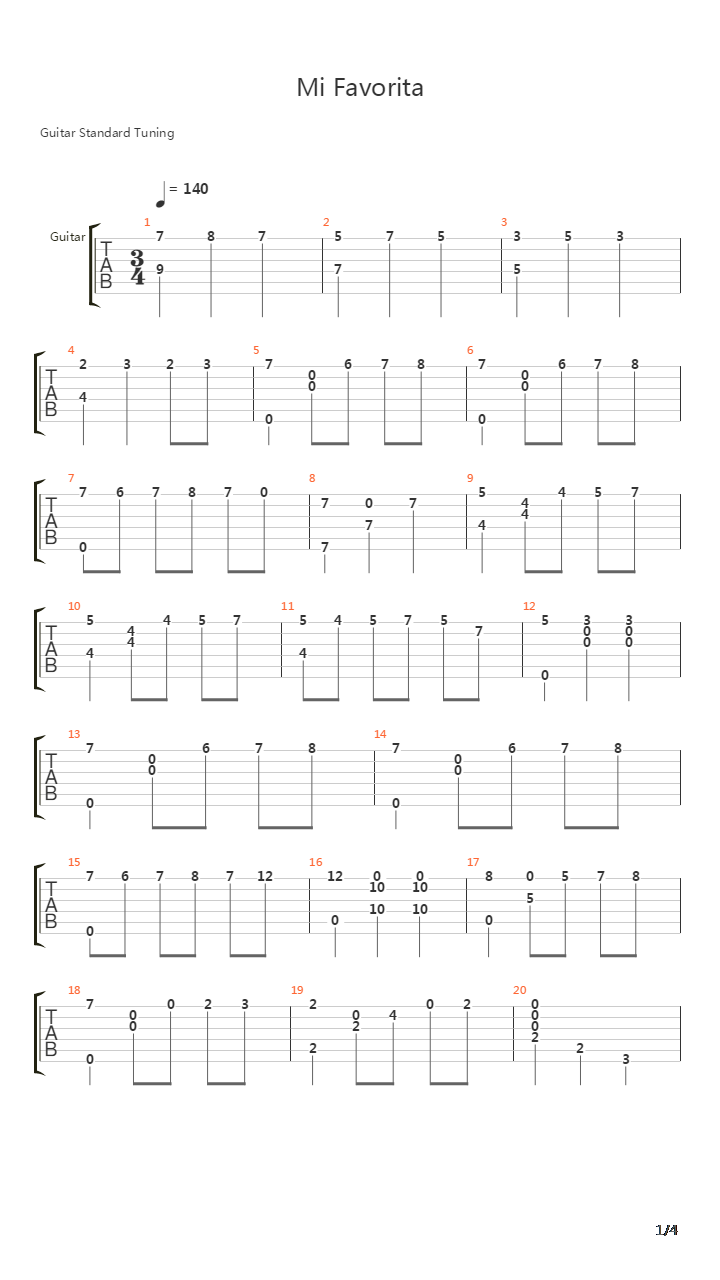 小酒馆(Mi Favorita)吉他谱
