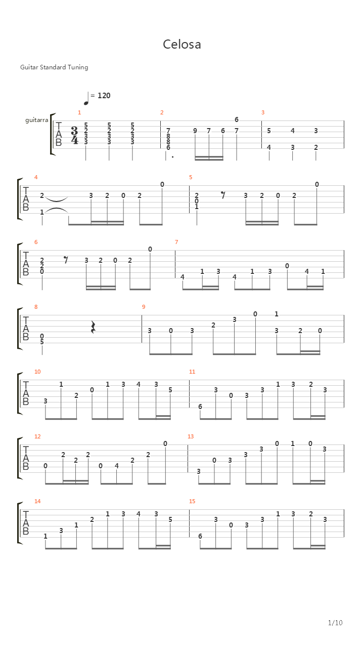 Celosa吉他谱