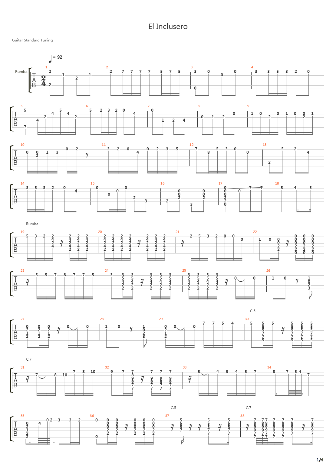 El Inclusero吉他谱