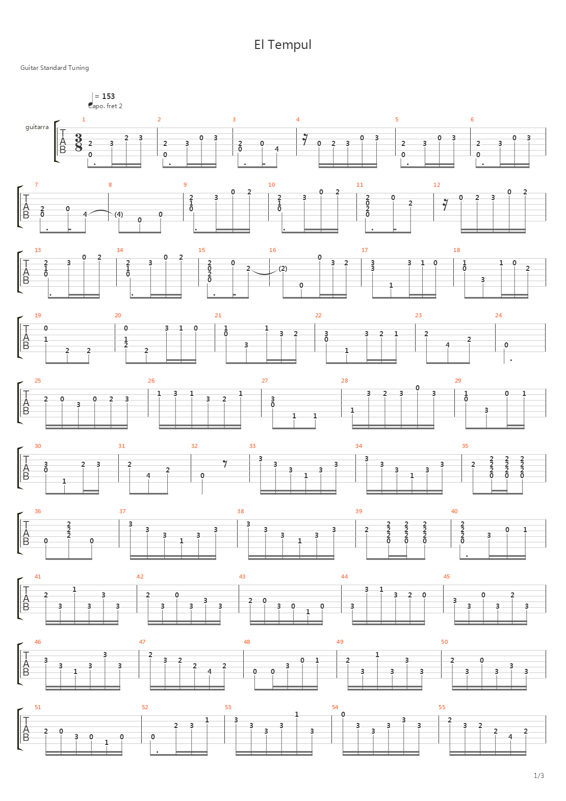 El Tempul吉他谱