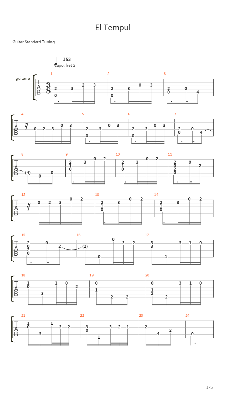 El Tempul吉他谱