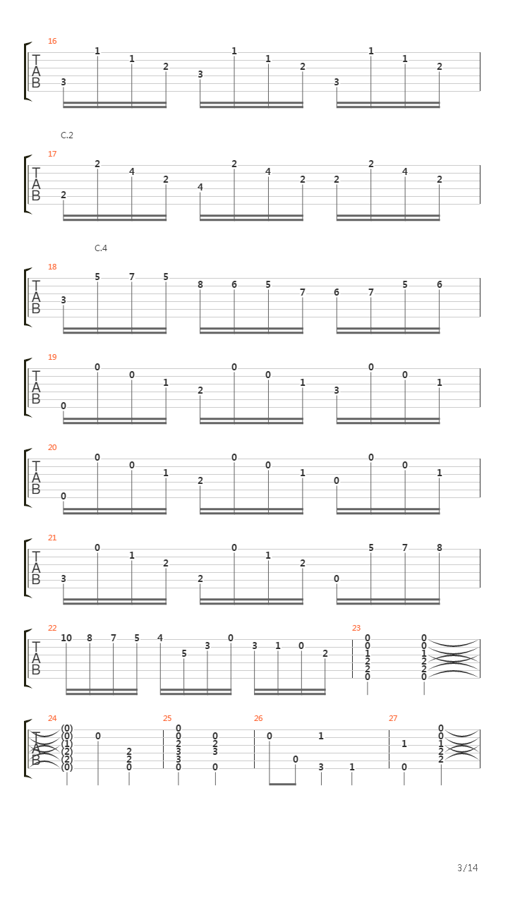Entre Arrayanes吉他谱