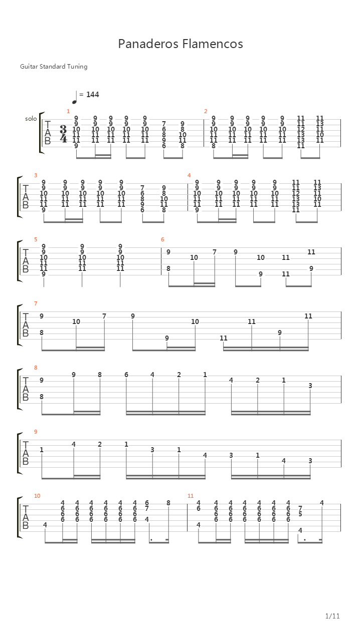 Panaderos Flamencos吉他谱