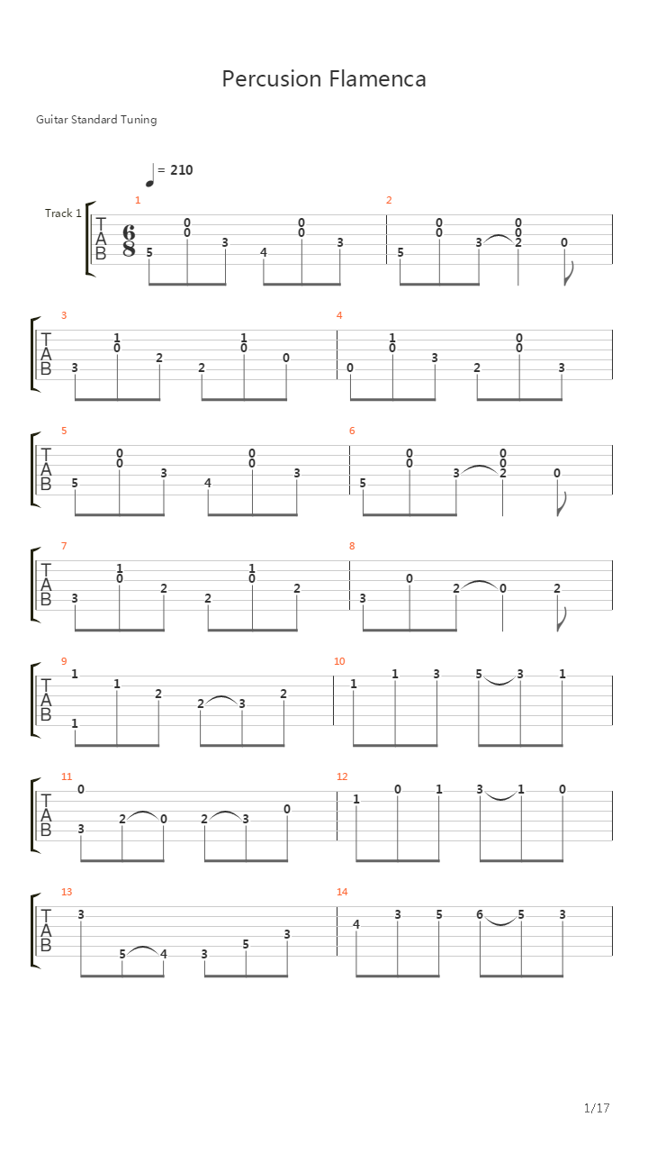 Percusion Flamenca吉他谱