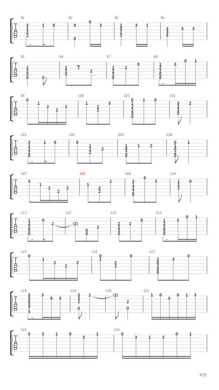 Tempul吉他谱