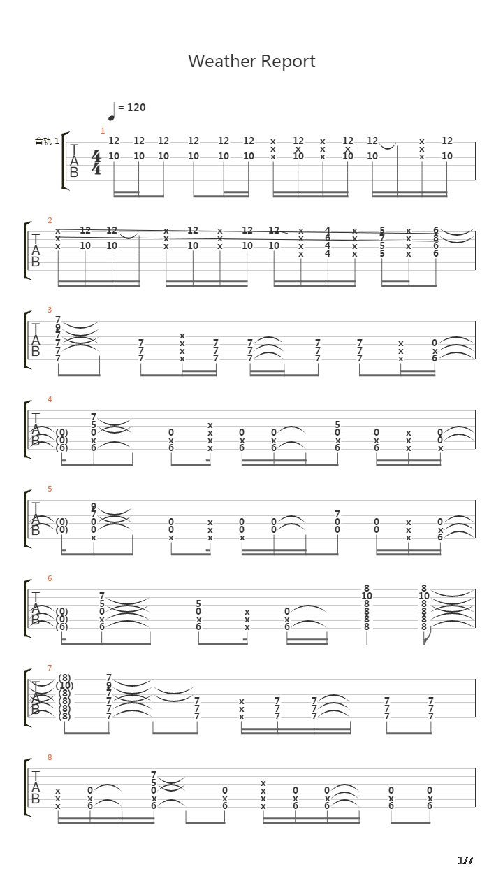 Weather Report(天气预报)吉他谱