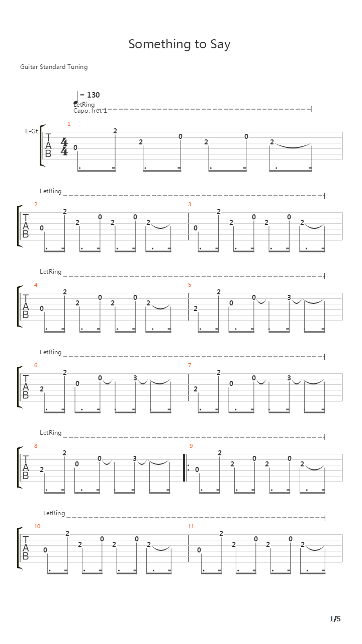 Something To Say吉他谱
