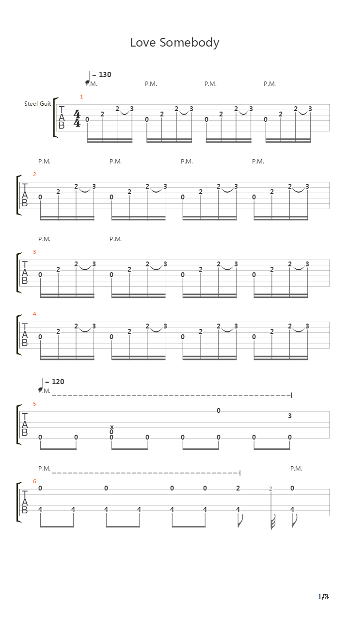 Love Somebody吉他谱