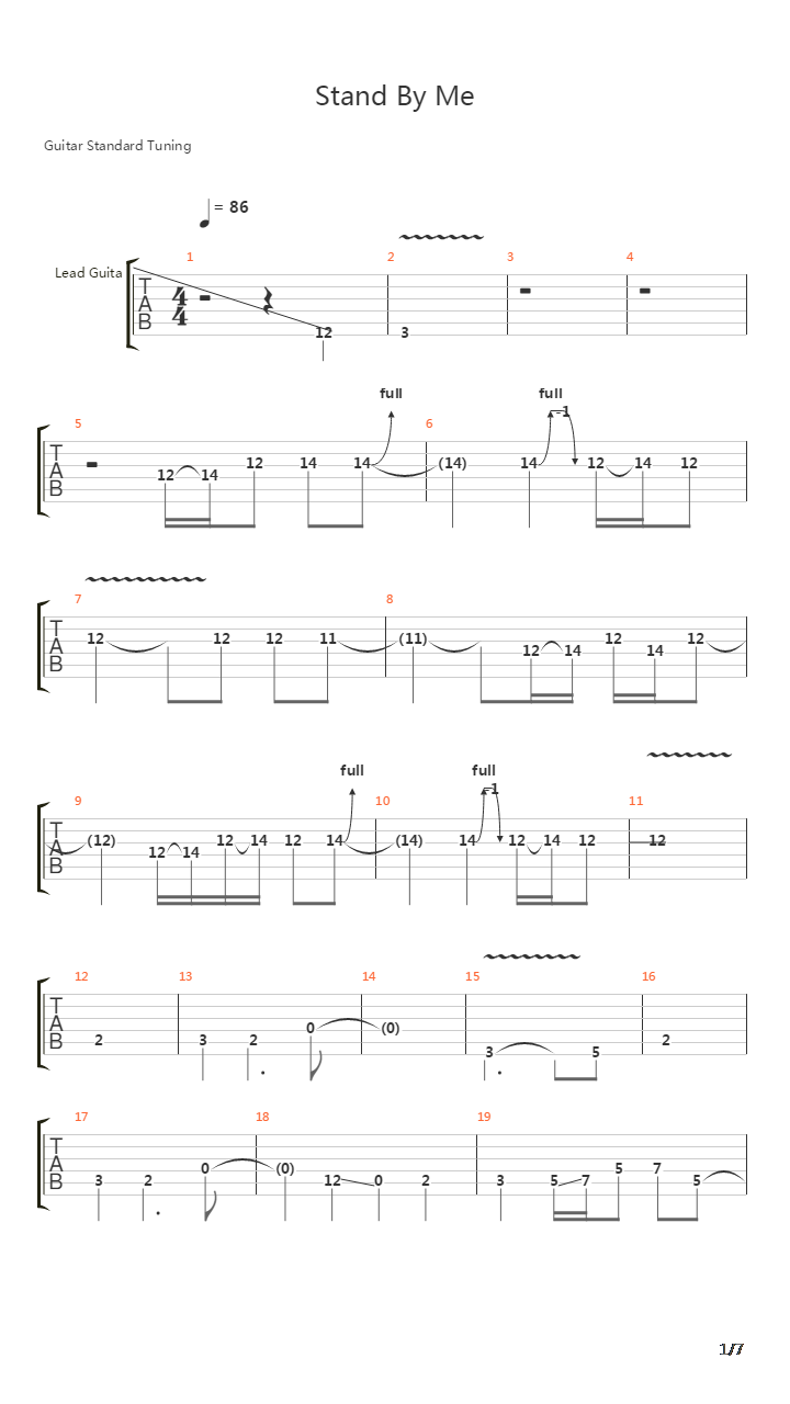 Stand by me吉他谱