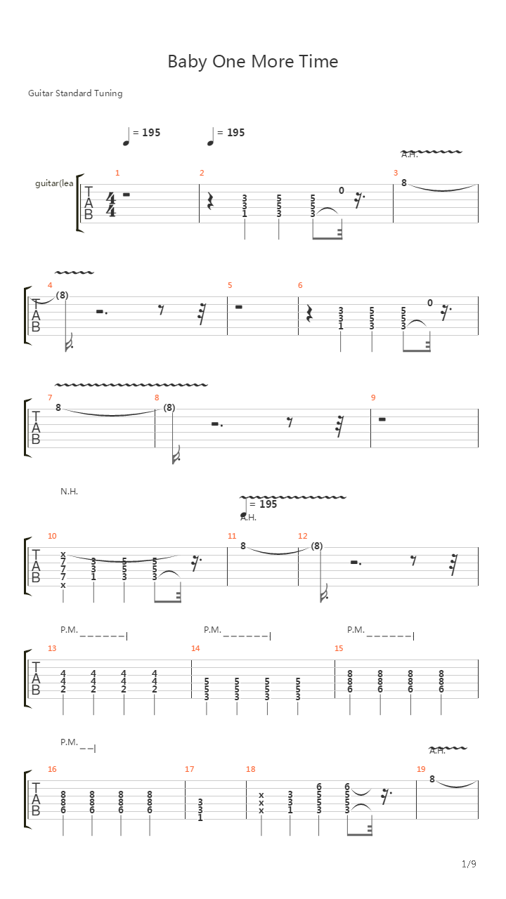 Hit Me Baby One More Time吉他谱