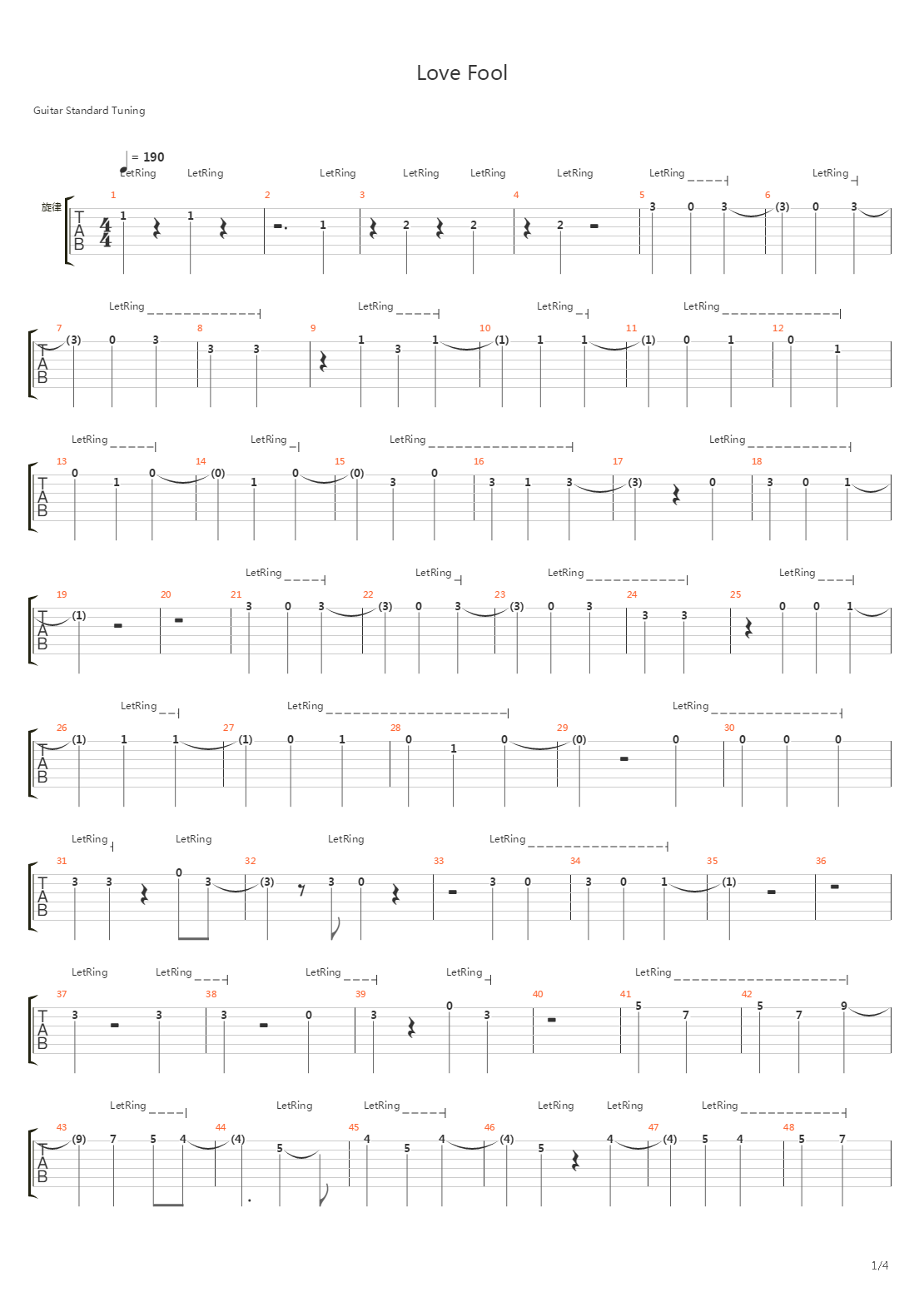 Love Fool吉他谱