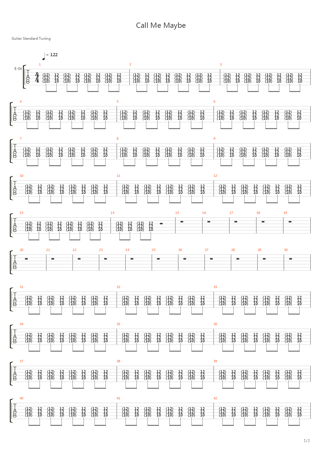 Call Me Maybe吉他谱