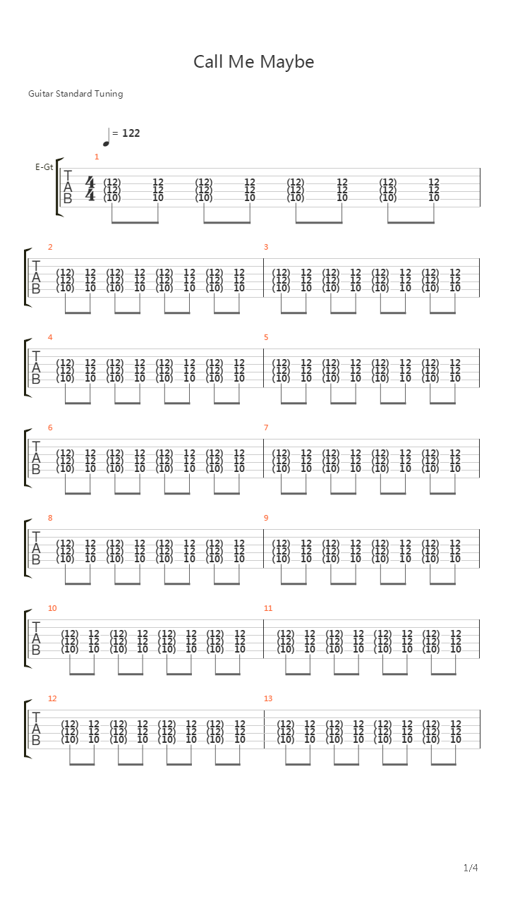 Call Me Maybe吉他谱
