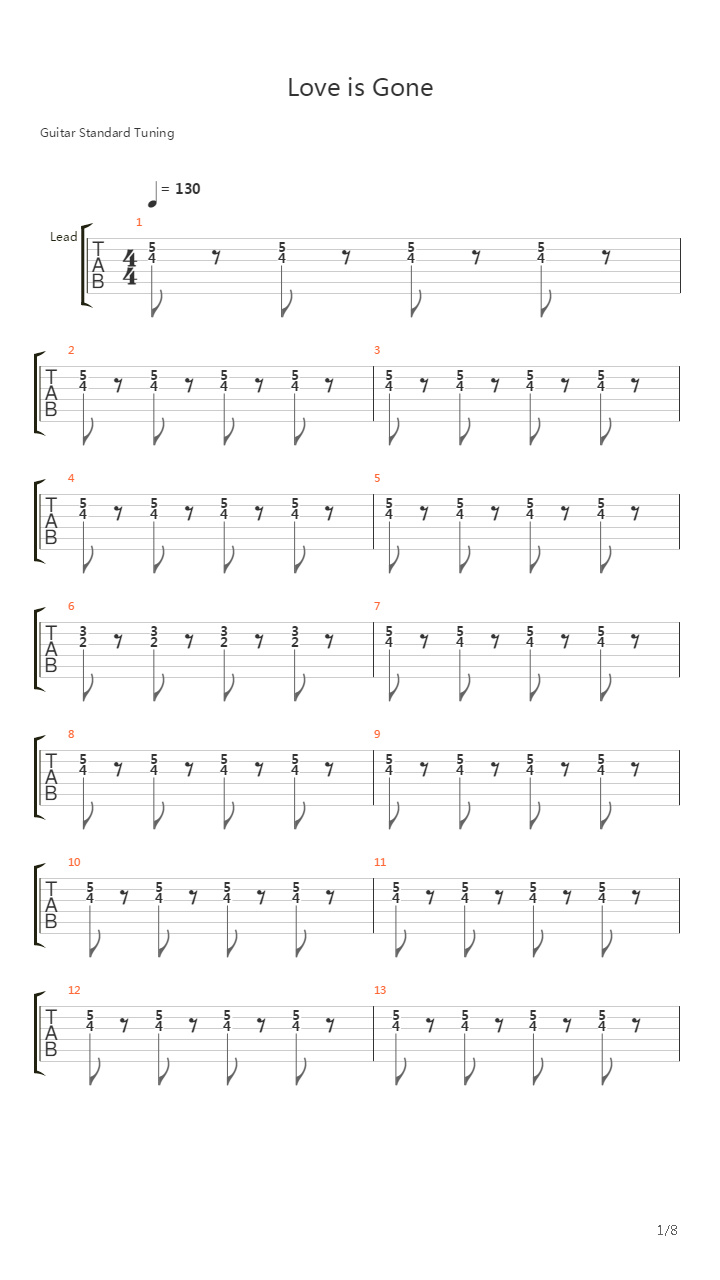 Love Is Gone吉他谱