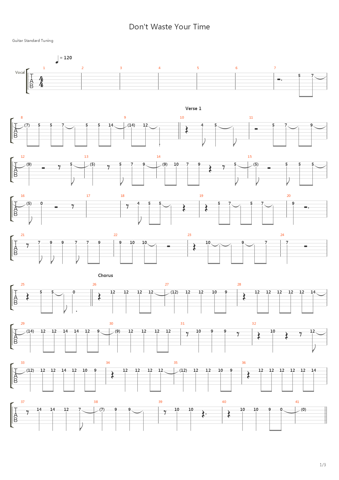 Dont Waste Your Time吉他谱