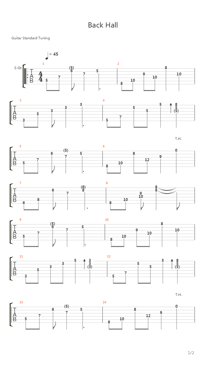 Amnesia：The Dark Descent(失忆症：黑暗后裔) - Back Hall吉他谱