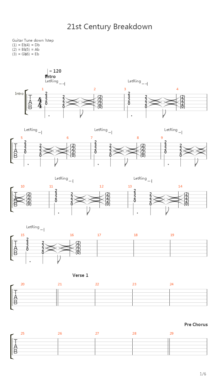 21st Century Breakdown吉他谱