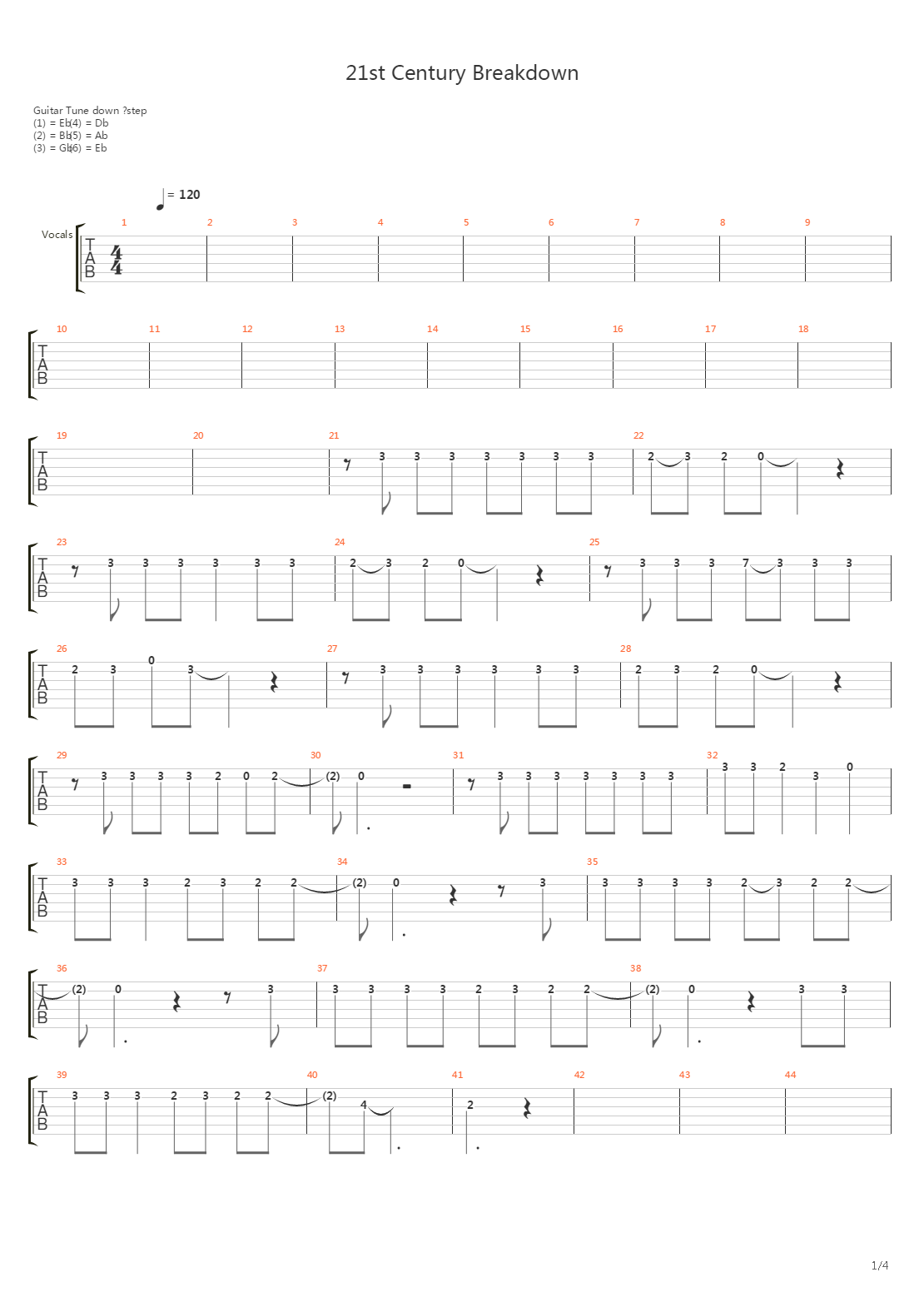 21st Century Breakdown吉他谱