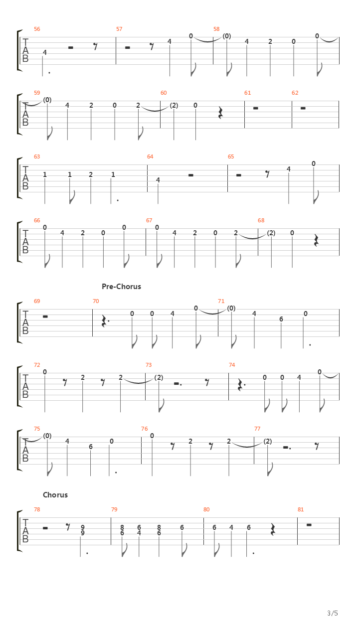 86吉他谱