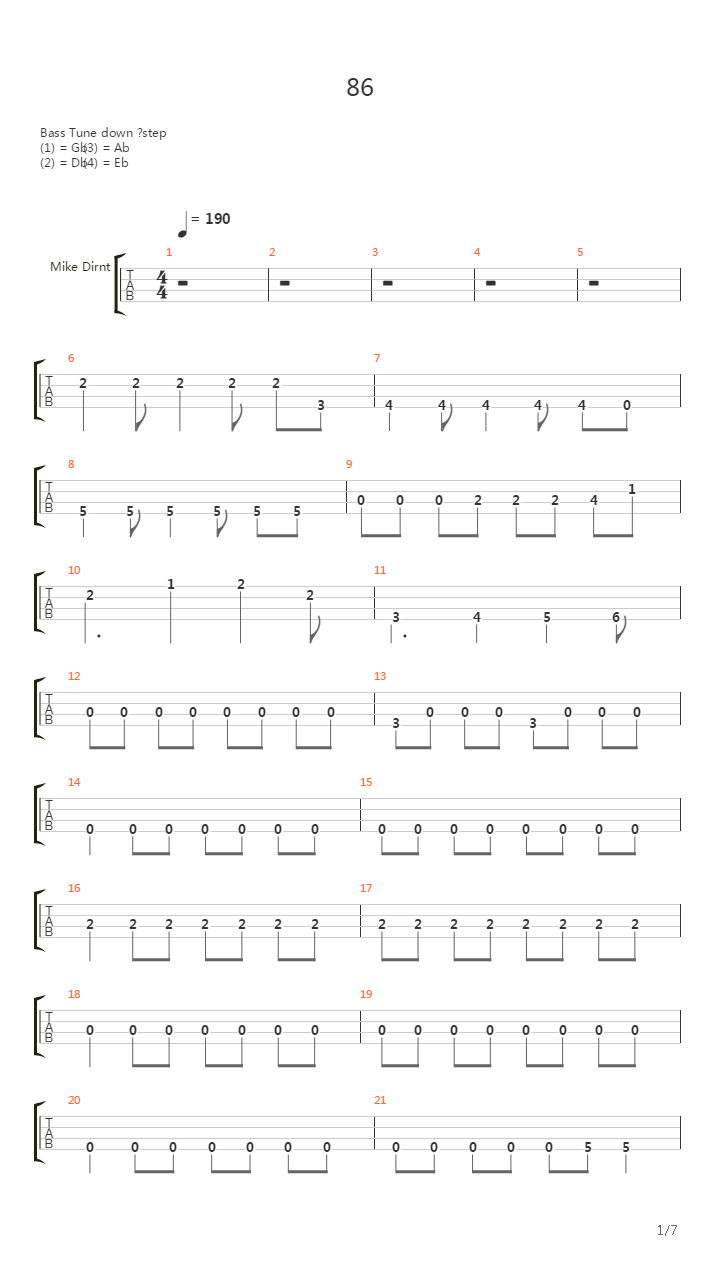 86吉他谱