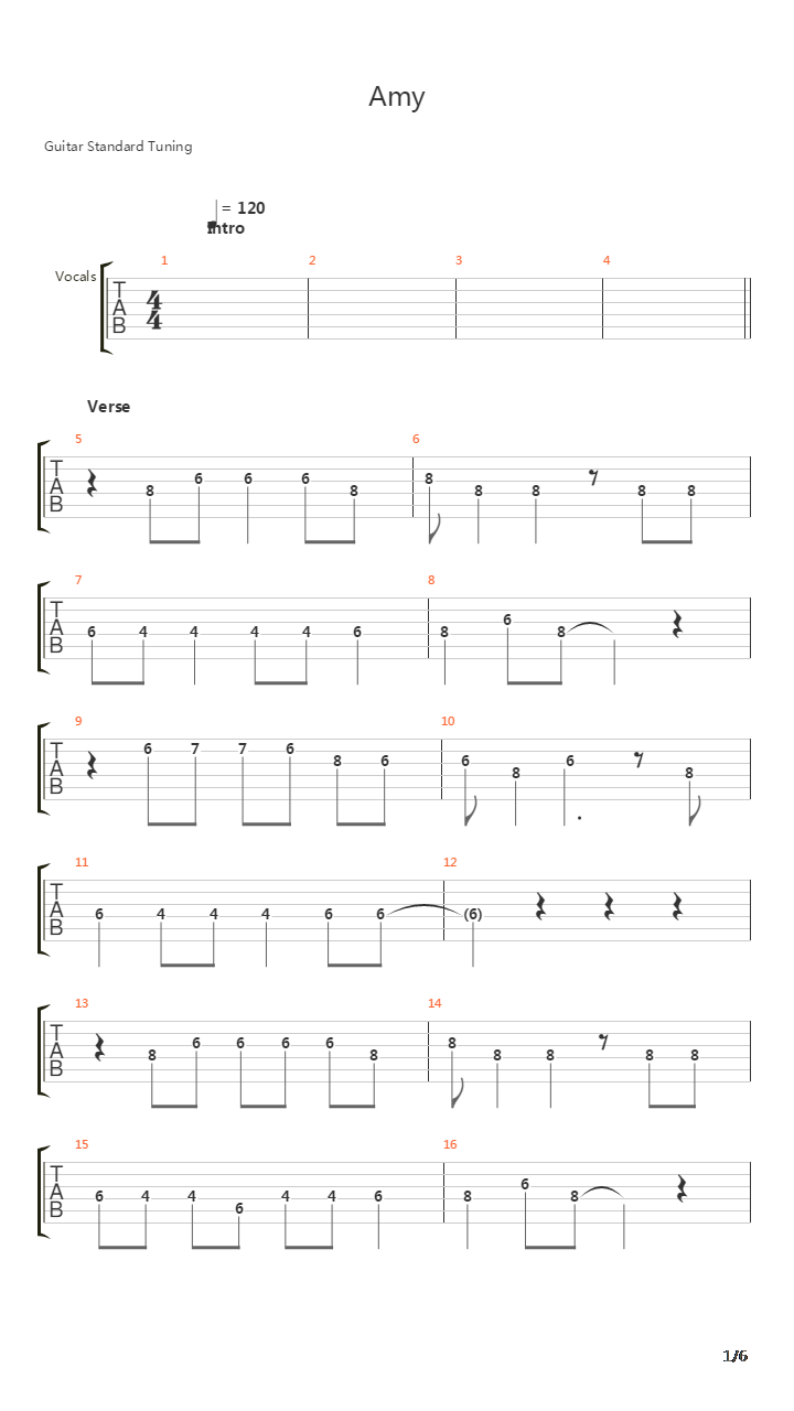 Amy吉他谱