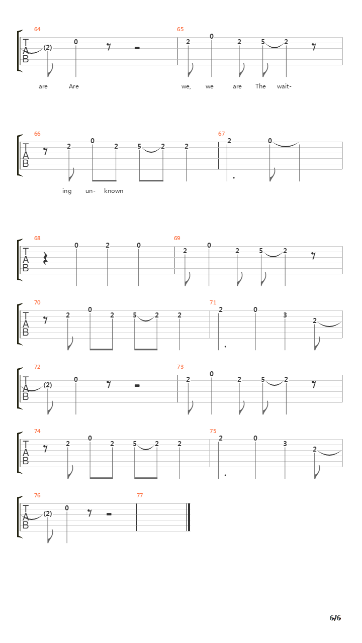 Are We The Waiting吉他谱