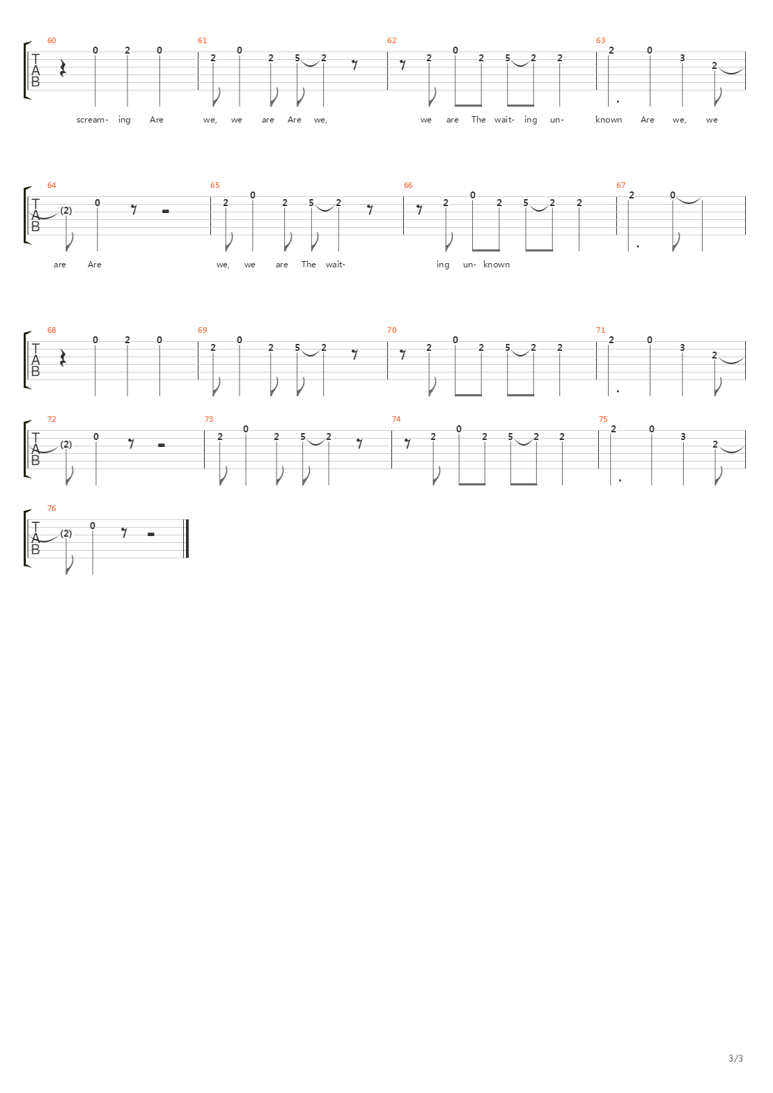 Are We The Waiting吉他谱