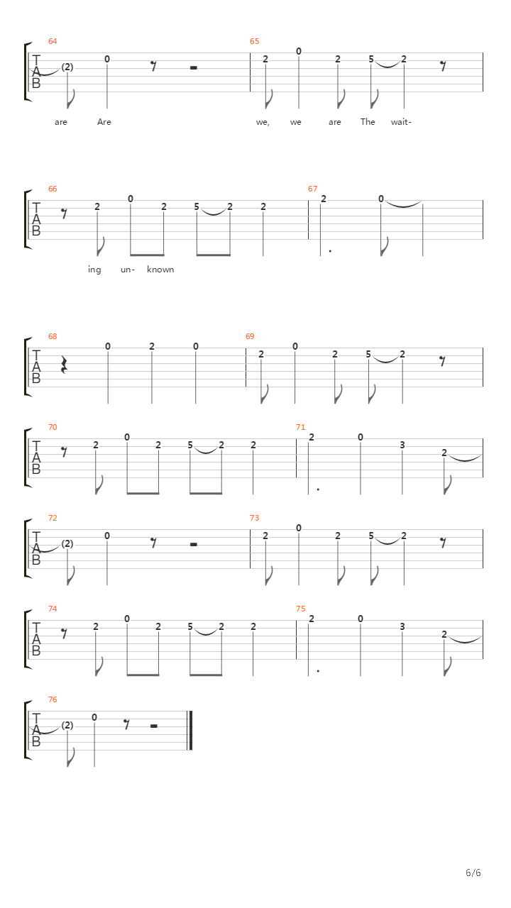 Are We The Waiting吉他谱