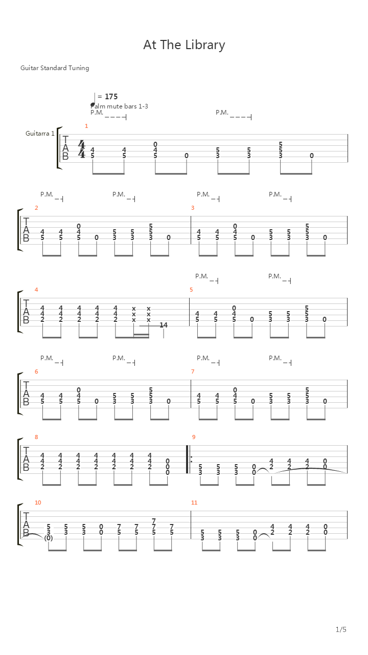 At The Library吉他谱