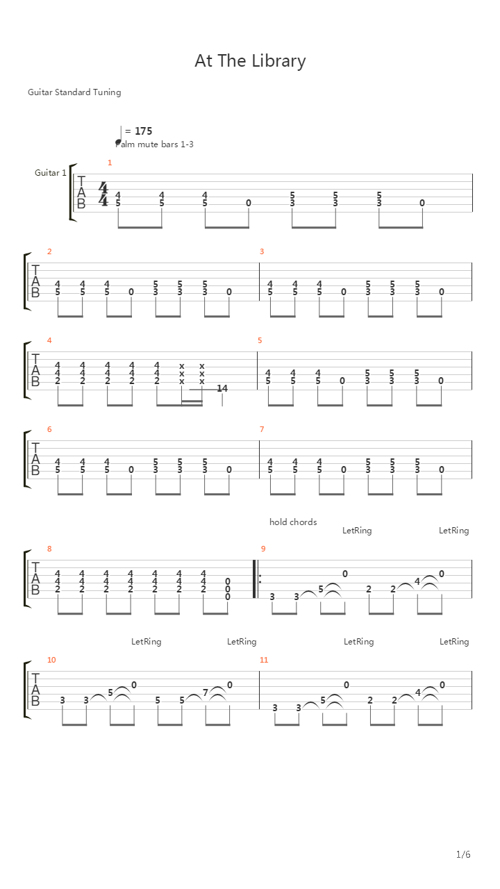 At The Library吉他谱