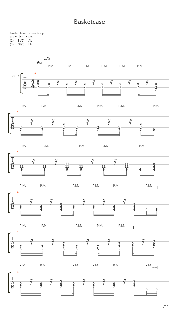 Basket Case吉他谱