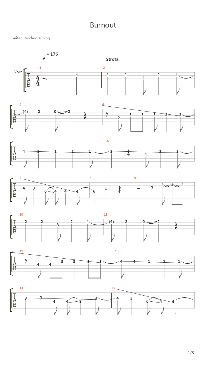 Burnout吉他谱