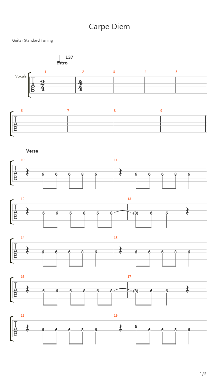 Carpe Diem吉他谱