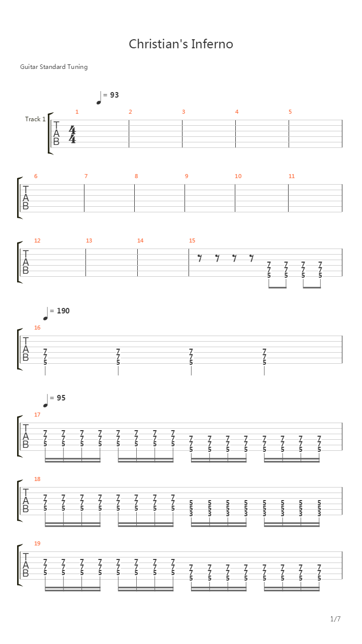 Christians Inferno吉他谱