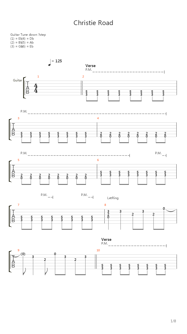 Christie Road吉他谱
