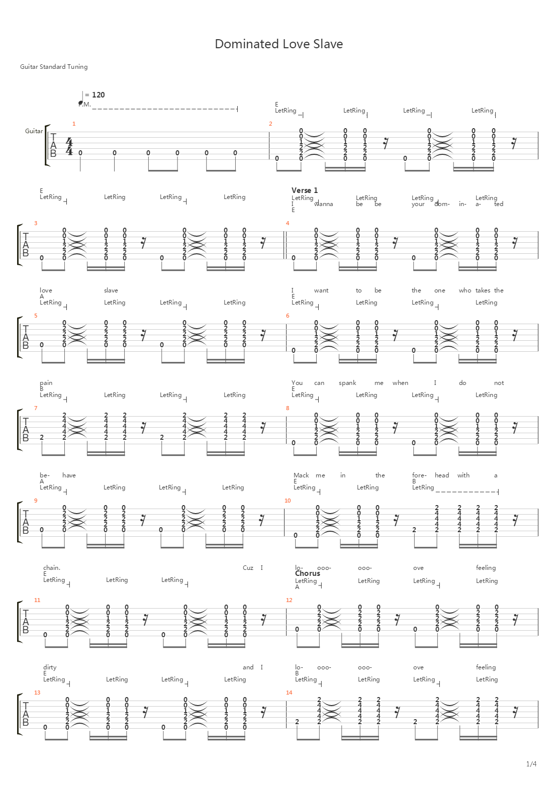 Dominated Love Slave吉他谱