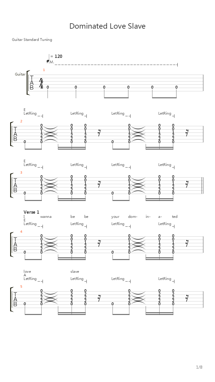 Dominated Love Slave吉他谱