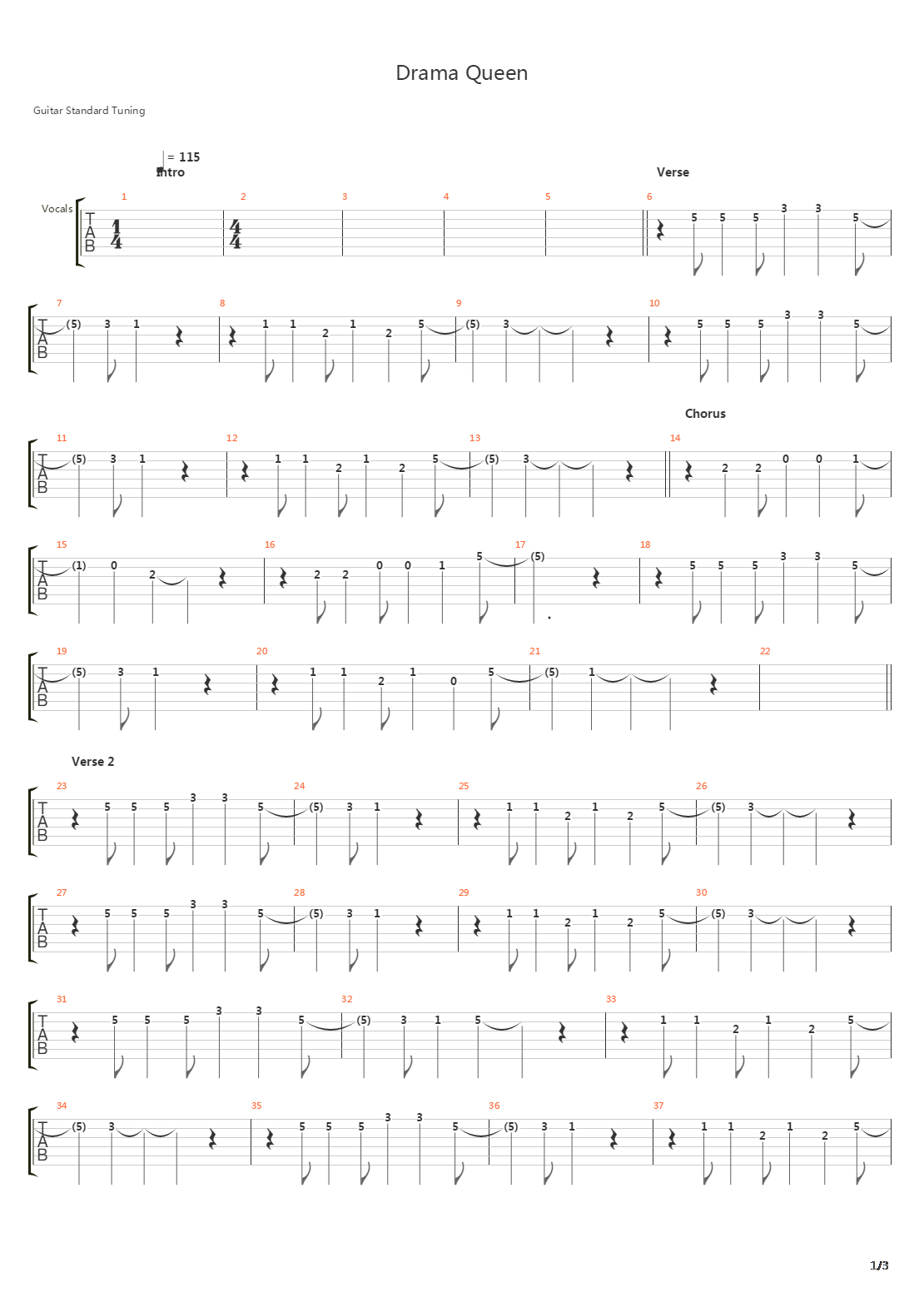 Drama Queen吉他谱