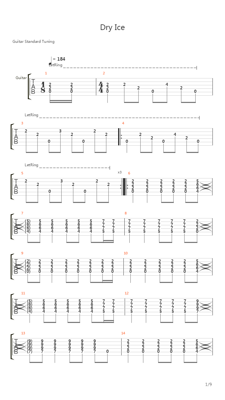 Dry Ice吉他谱