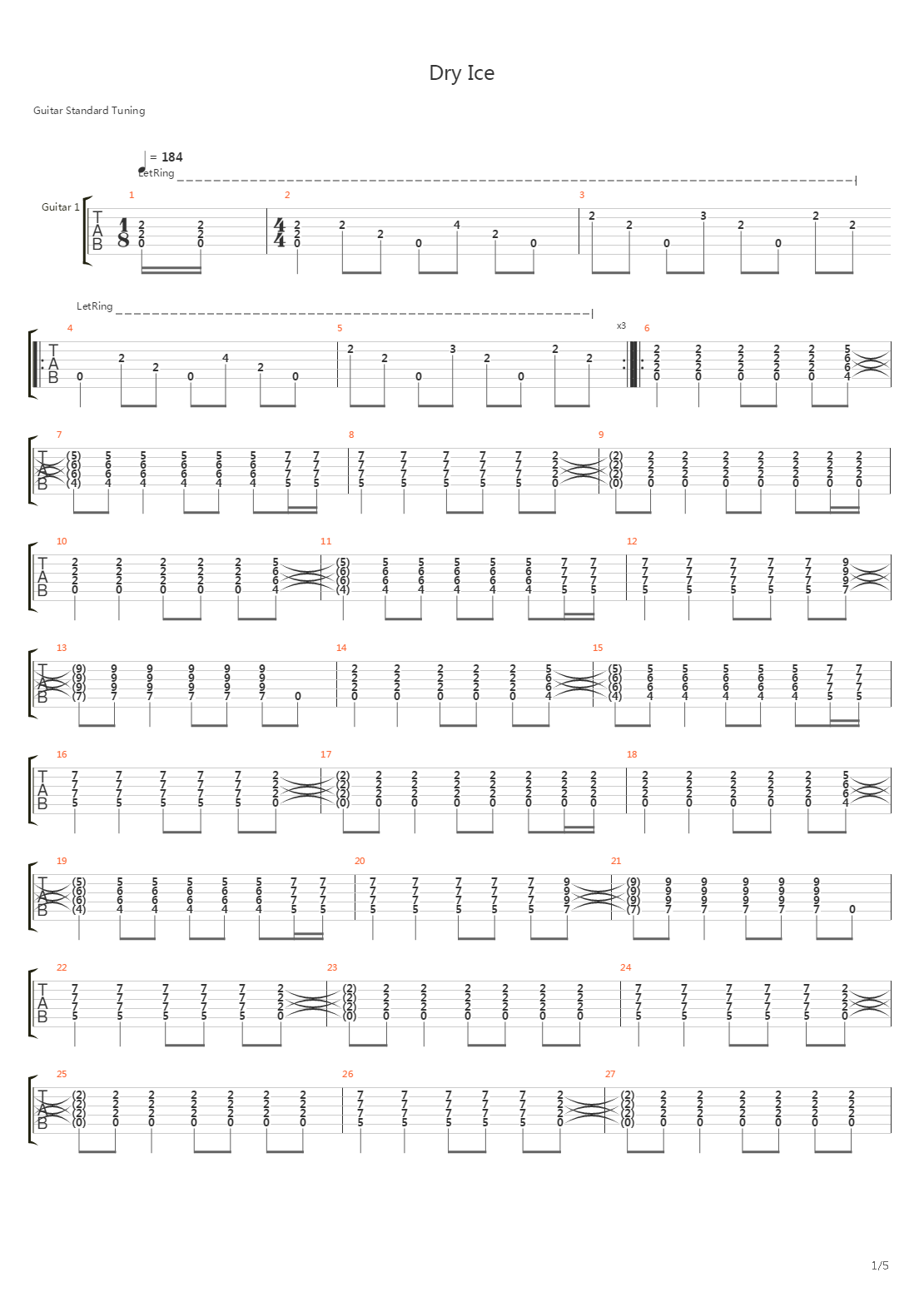 Dry Ice吉他谱