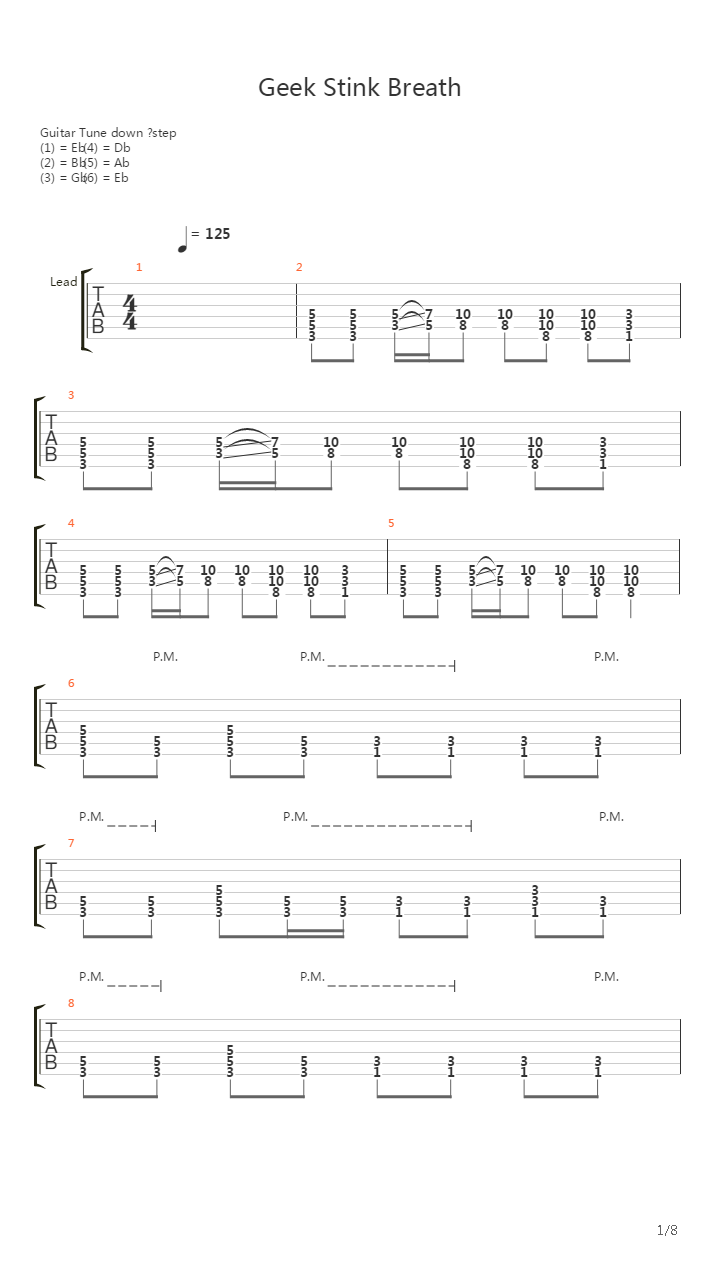 Geek Stink Breath吉他谱