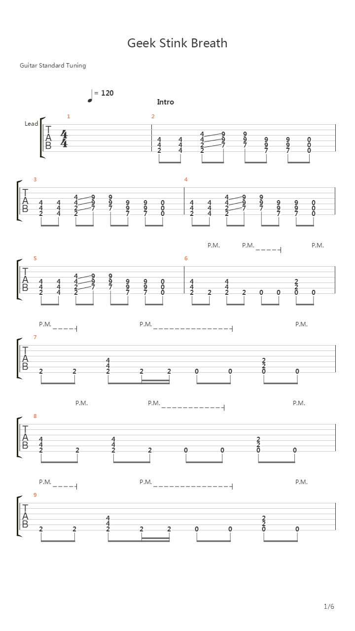 Geek Stink Breath吉他谱