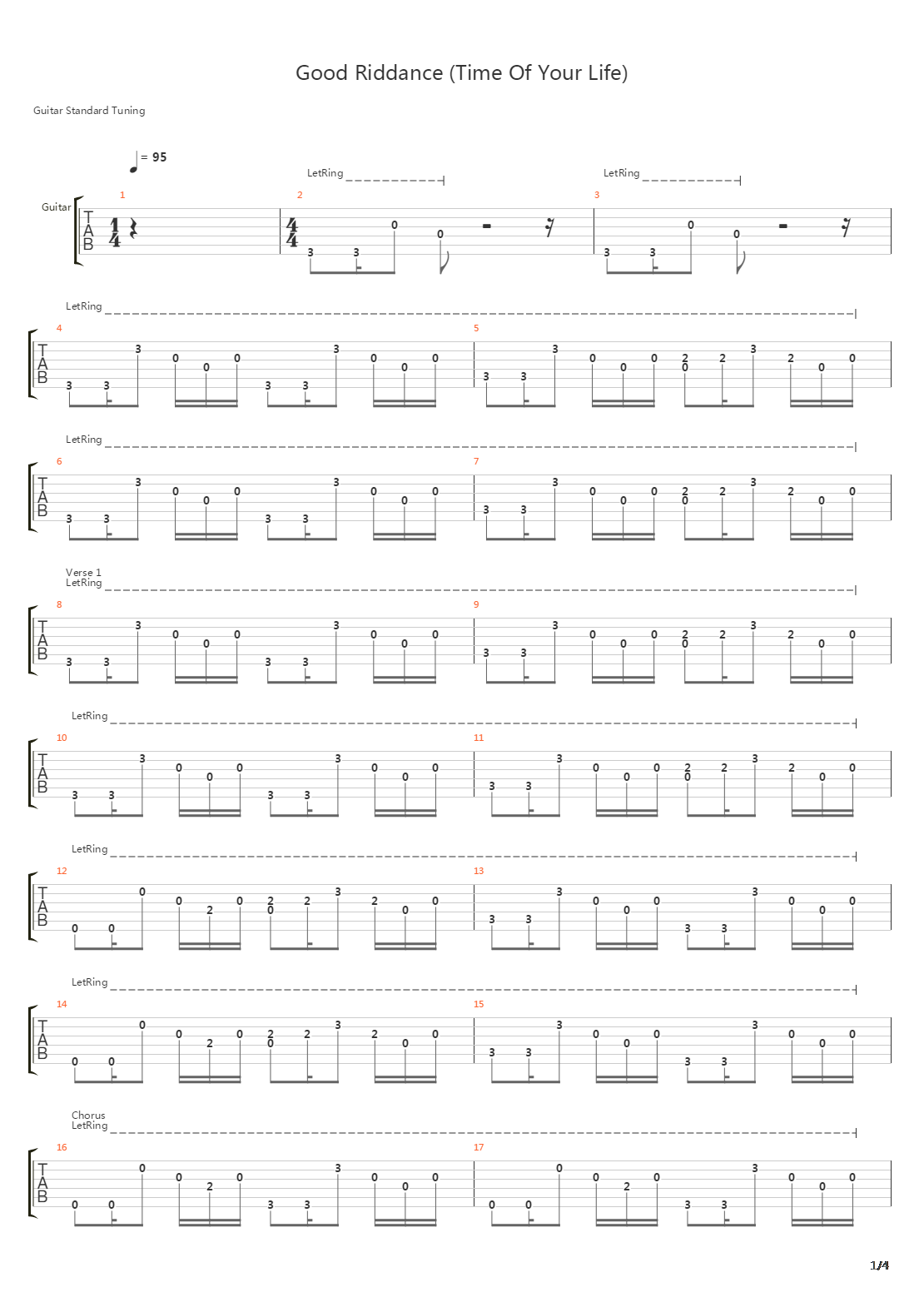 Good Riddance Time Of Your Life吉他谱