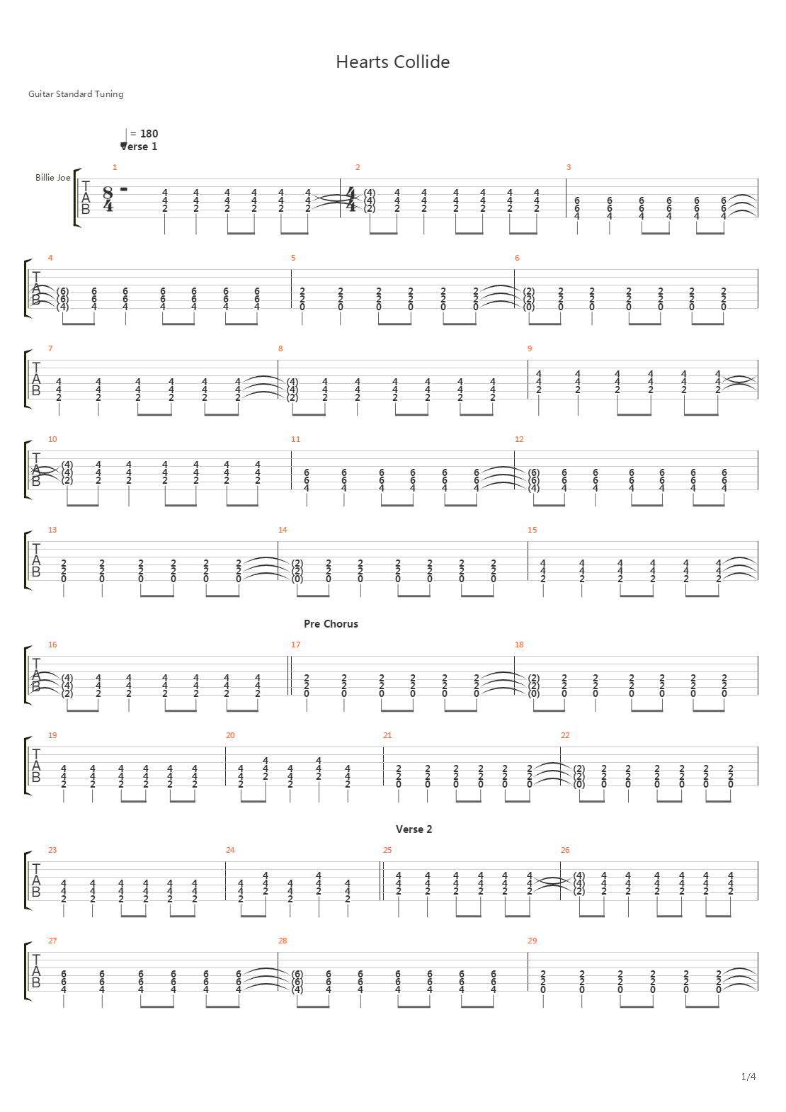 Hearts Collide吉他谱