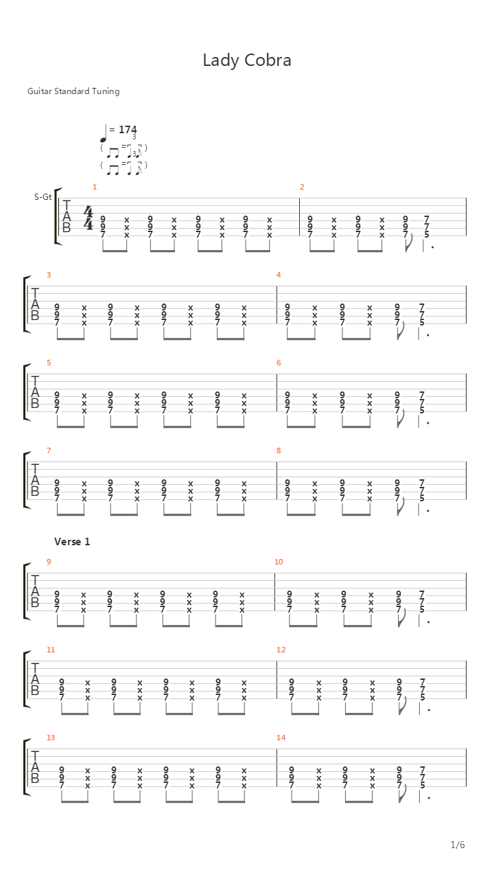 Lady Cobra吉他谱