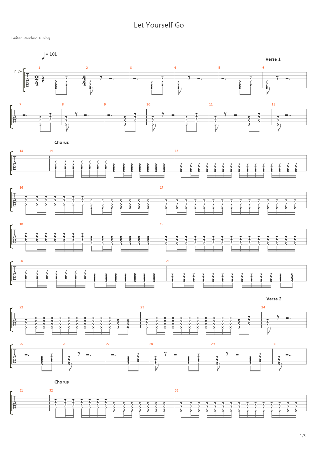 Let Yourself Go吉他谱