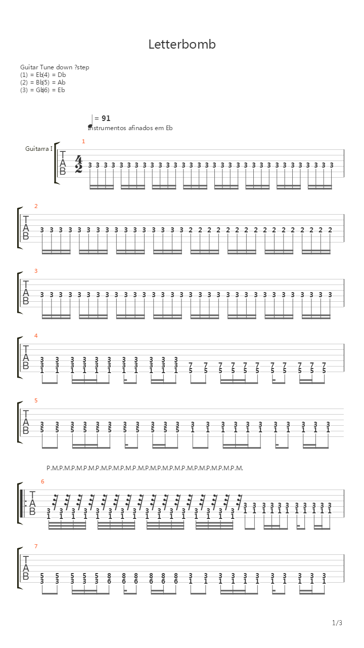 Letterbomb吉他谱